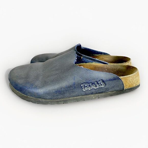 Birkenstock Shoes - Birkenstock Birki's Amsterdam Clogs Navy Leather Upper. Size 39/8 USA Narrow/Med